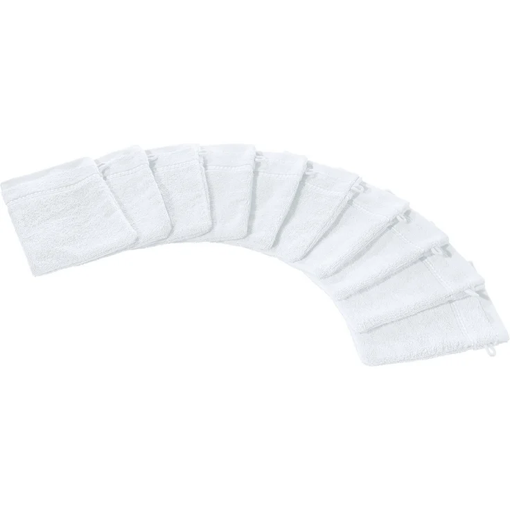 Erwin Müller Waschhandschuh Waschhandschuh "Mannheim" 10er-Pack, Frottier (10-St), Walk-Frottier Uni – Bild 1