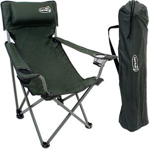 Bild für Angel-Berger Luxus Faltstuhl Klappstuhl mit Getränkehaltern Polster und Armlehnen Grün