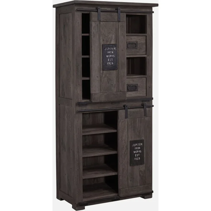 Schrank Mango 80x45x175 grau lackiert RAILWAY #217