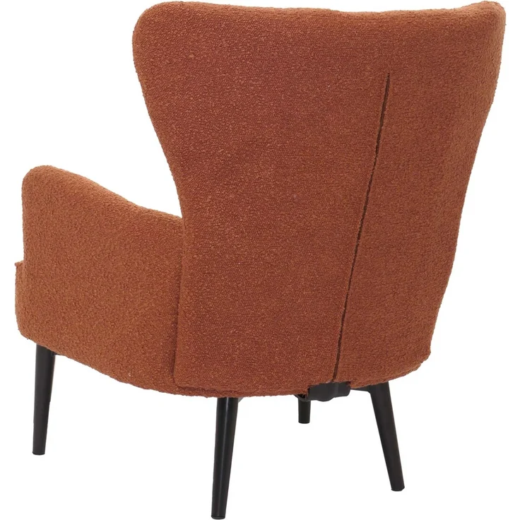 Lounge-Sessel HWC-K37, Cocktail-/Ohrensessel Polsterstuhl Retro Vintage Stoff Bouclé (600g/m²) ~ terrakotta – Bild 7