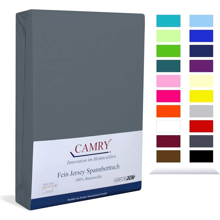 Camry Spannbettlaken CLASSIC Jersey 100% Baumwolle Spannbetttuch atmungsaktiv Gummizug, Jersey Baumwolle, Gummizug: rundum, 100% Baumwolle, alle Matratzenhöhen, atmungsaktiv, pflegeleicht – Bild 2
