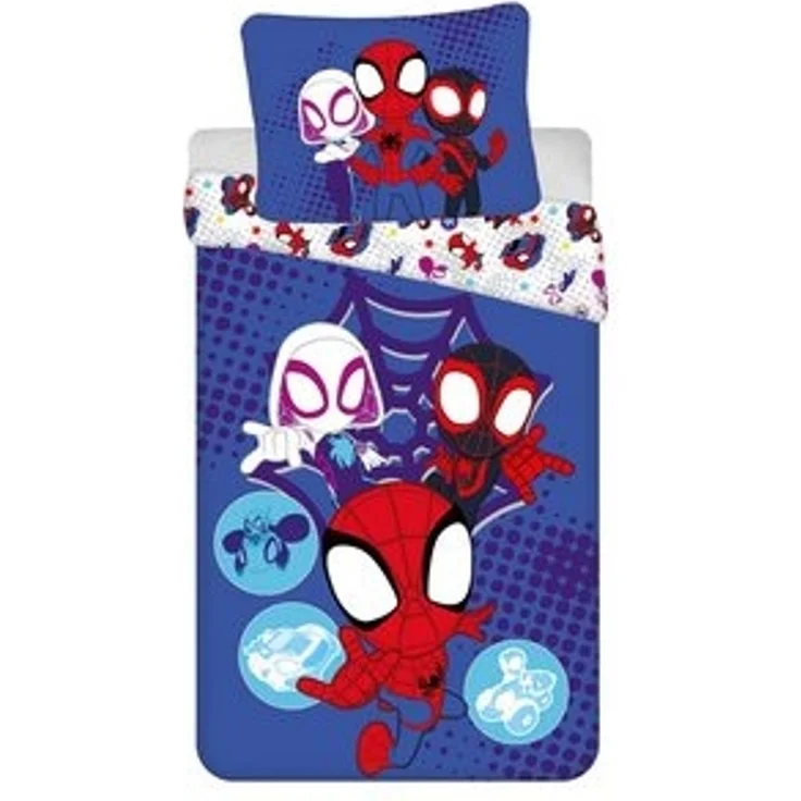 Spiderman Bettwäsche-Set 140x200 cm + 70x90 cm aus 100% Baumwolle mit Reißverschluss – Bild 6