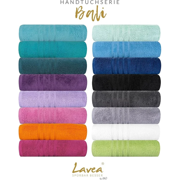 Lavea Saunatuch Bali Saunahandtuch 80x200 cm Saunahandtuch XXL 80x220 cm, Weiches Bio-Baumwollfrottee (1-St), pflegeleicht, GOTS-zertifiziert, extra saugstark mit 500g/m² – Bild 3