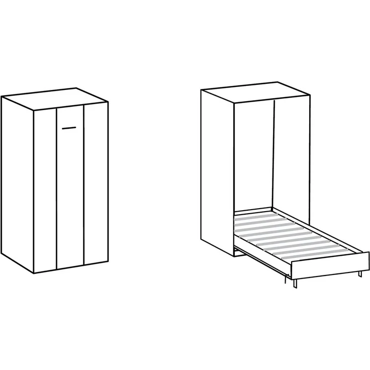 Vertikal-Klappbett JUIST, 120x200 cm – Bild 3