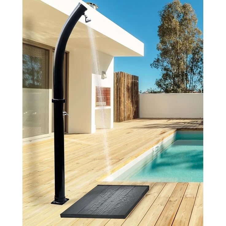 Freistehende solarbetriebene Gartendusche ENGABAO Schwarz – Bild 2