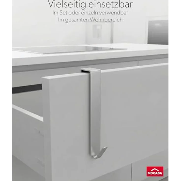 MDCASA Türhaken Türhaken bis 1,5 cm Türfalz, Innentüren mit Falz, Zimmertüren, (Set, 4 Stück), speziell für die Tür Außenseite – Bild 7