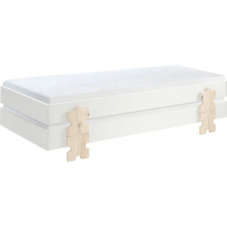 Stapelbett (2er Set) Karlene 204x94x48 MDF Weiß – Bild 2