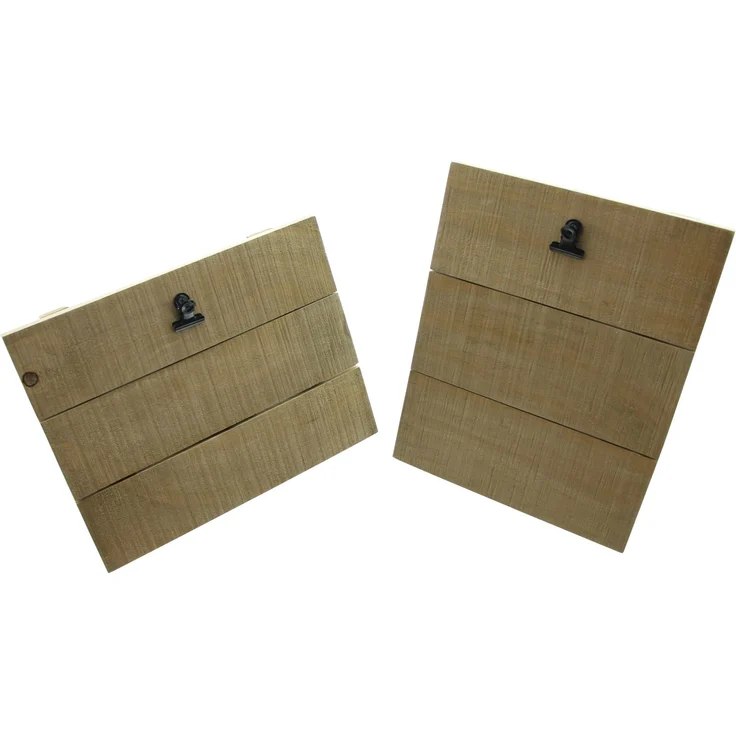 Fotohalter "Wood", 2er Set Holzrahmen Fotorahmen Holzaufsteller Klemmbrett – Bild 5