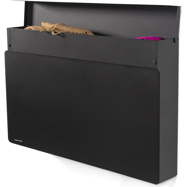 Spinder Design LUIGI Schuhschrank Stahl Minimalistisch Schwarz 78,1x12,6x48,3 cm – Bild 3