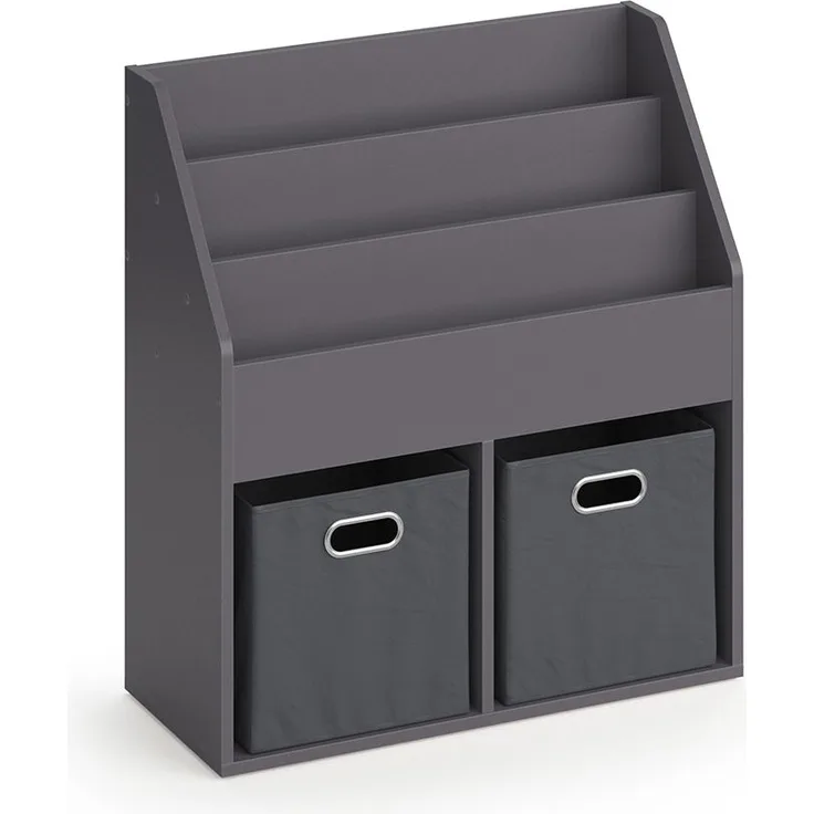 Kinderregal Luigi Grau 72 x 79 cm mit 2 Faltboxen opt. 1 Vicco