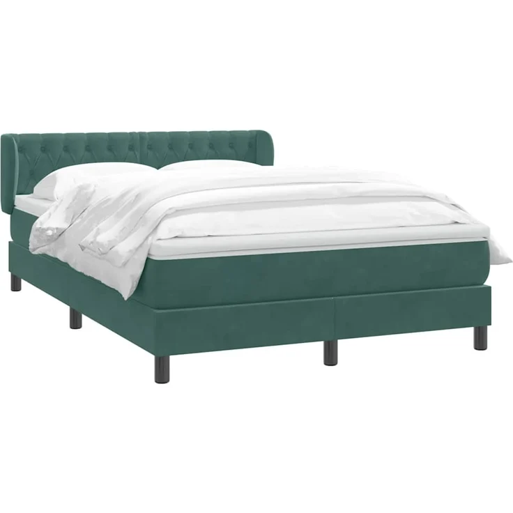 vidaXL Boxspringbett mit Matratze Dunkelgrün 160x220 cm Samt 3317826 – Bild 2