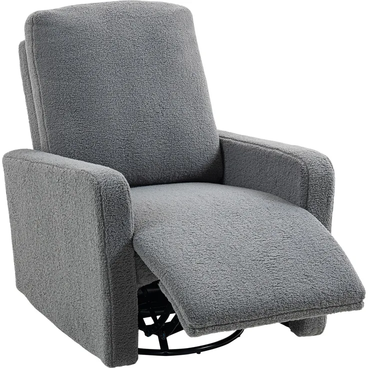 Wohnora-Recliner-Sessel, Entspannungssessel mit Fleece-Bezug, verstellbare Rückenlehne, Polstersessel, Stahl, Grau,H 1000cm x T 940cm x B 760cm