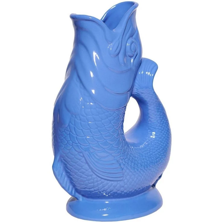 Gluckigluck Wasserkaraffe, (Original Gluggle Jug aus England), mit Gluckergeräusch, handgefertigt, ikonisches Fisch-Design, 1,2 L – Bild 2