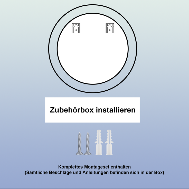 Badspiegel 80x80 cm, rund, mit dimmbarer Beleuchtung und Anti-Beschlag-Funktion – Bild 4