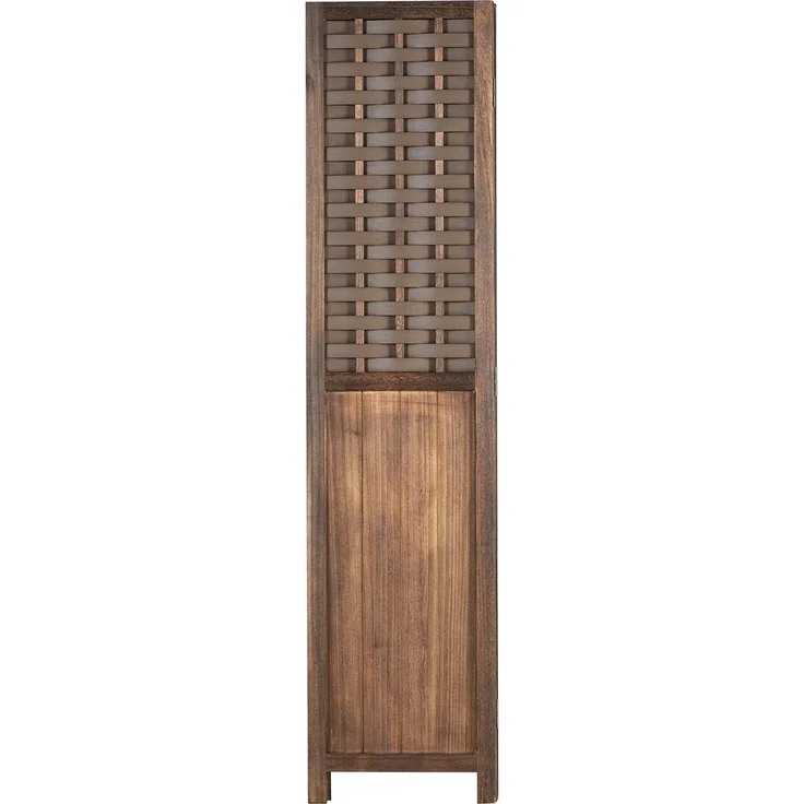 Paravent Raumteiler 3 teilig Holz Trennwand Rattan Optik Sichtschutz Braun – Bild 7