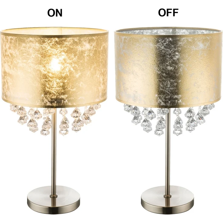 Kristalllampe, Blattgold, Nickel matt, 1x E27 – Bild 6