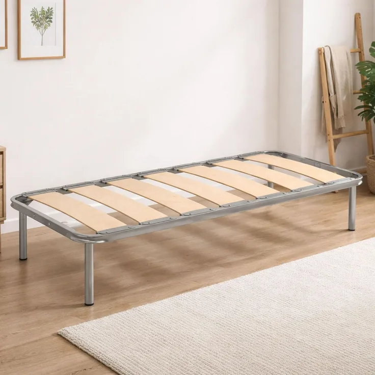 Talamo Italia - Einzelbettgestell Mariaclaudia, orthopädisches Untergestell mit breiten Lamellen, 100 % Made in Italy, 80 x 190 x 31 cm