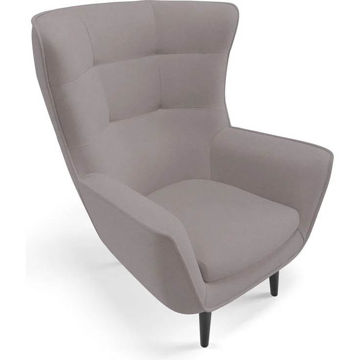 Sessel Franco Polstersessel, Einzelsessel mit Rückenlehne für Wohnzimmer und Esszimmer, bequemer Sessel, schwarze Holzfüße – Stoff Castel 20, 107 x 53 x 78 cm – Bild 2