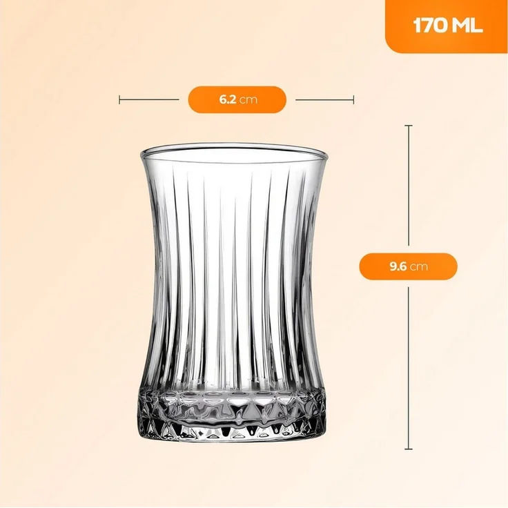 Pasabahce Auflaufform Pasabahce Elysia Teeglas 170 ml 6er Set, Glas – Bild 3
