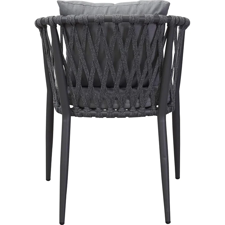 LC Garden 'Sunrepo' Gartenstuhl-Set 6-tlg., stapelbar, Seilgeflecht anthrazit – Bild 6