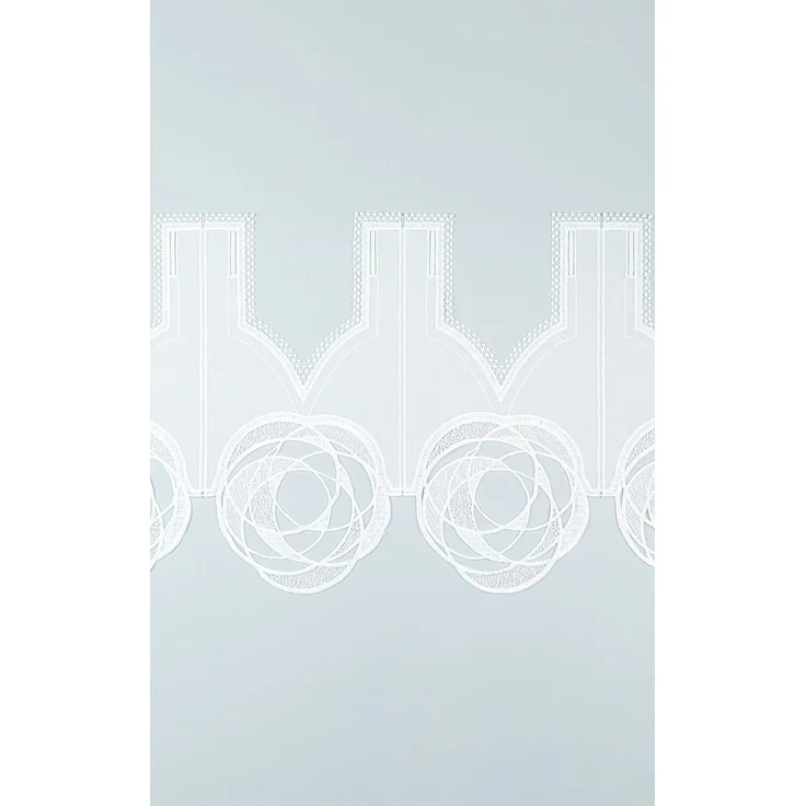 Scheibengardine Plauener Spitze - Circles (Bx H) 256cm * 31cm weiß – Bild 5
