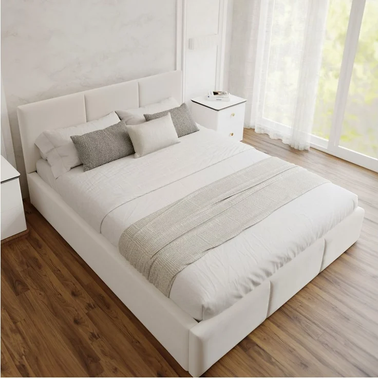 FDM Polsterbett BELORA modern mit Bettkasten MADE IN EU - mit Trinity Velours Bezug (verfügbar 90x200 120x200 140x200 160x200 180x200cm, Bettrahmen, Bett, mit großen gepolsterten Kopfteil, mit Bettkasten zum aufklappen), Hebbarer Metallrahmen, Bettkast... – Bild 5