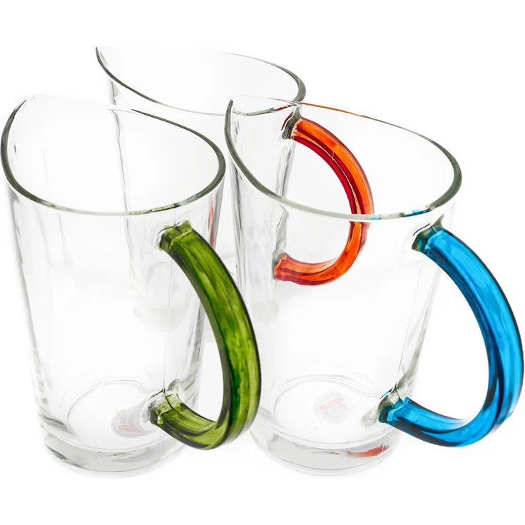Karaffe mit Griff aus Glas, 1,3 Liter, 20x16 cm Transparent Glaskaraffe Rot – Bild 5