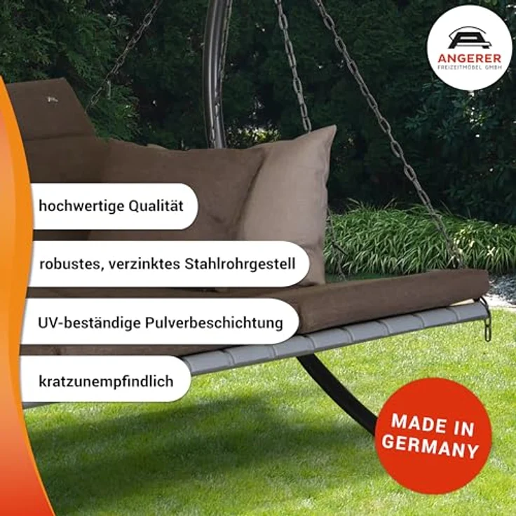 Angerer Freizeitmöbel Hollywoodschaukel Luxus Smart stone, 3-Sitzer, Bettfunktion, BxTxH: 210x145x160 cm – Bild 7