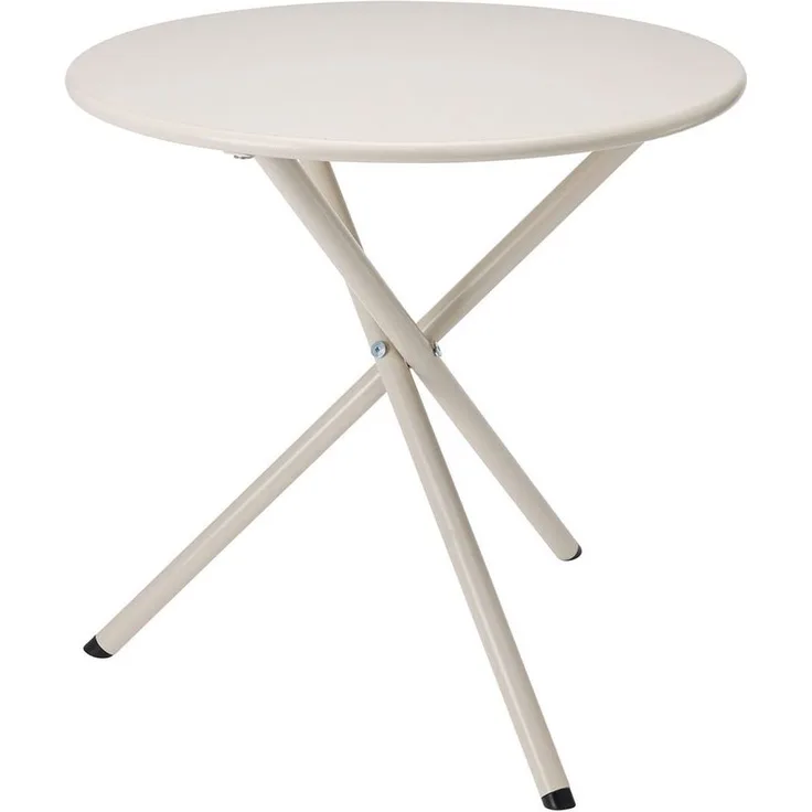 Beistelltisch , Stahl, Beige, Weiß, 48 x 48 x 48 cm
