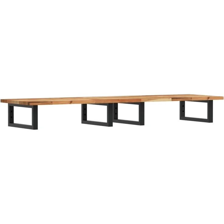 vidaXL Waschbeckenregal Wandmontage Stahl und Akazienholz 3302725 – Bild 2