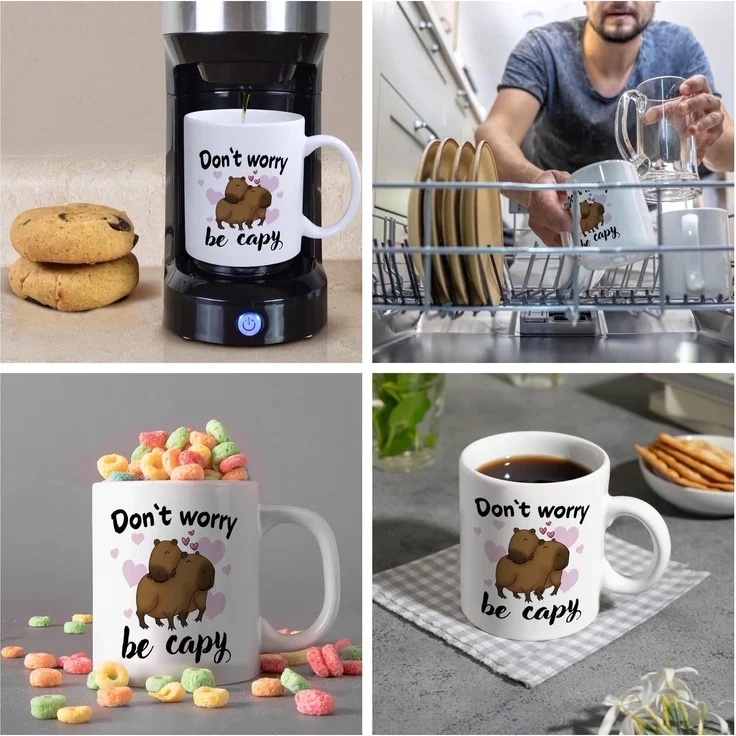 speecheese Tasse Don’t worry be capy Capybara Kaffeebecher – Bild 5