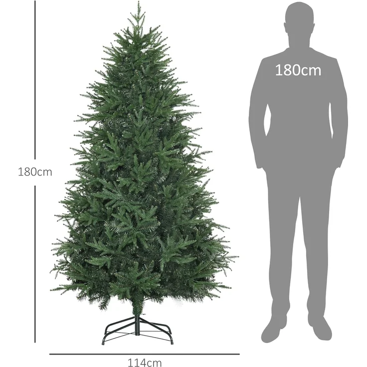 HOMCOM Künstlicher Weihnachtsbaum Kunsttanne, realistisches Aussehen, schneller Aufbau, Künstlich, Beschneite Optik – Bild 7