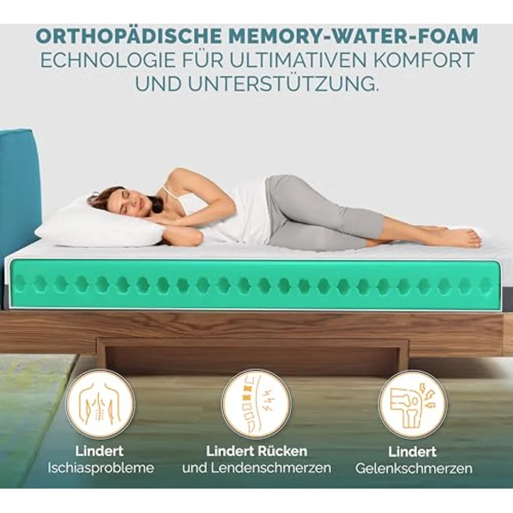 TANHK Kontinentale Doppel-Memory-Matratze 100% Made in Italy | Mittelfest orthopädisch | Druckpunktentlastungssystem | Hypoallergen, Antibakteriell und Anti-Milben | Hohe Atmungsaktivität | 140x190 – Bild 5