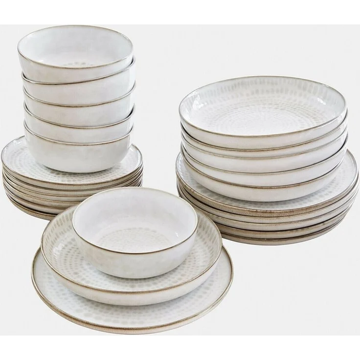 Mirabeau Geschirr-Set Geschirr 24er Set Marnis grau/braun, Steinzeug – Bild 1