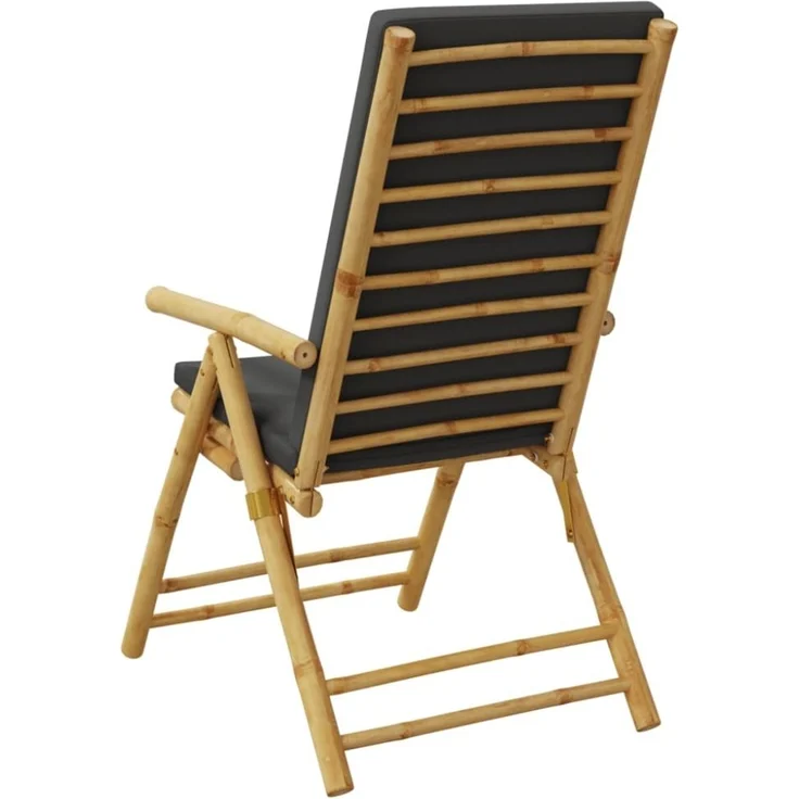 vidaXL Gartenstühle Klappbar Verstellbar 2 Stk. mit Kissen Bambus 365876 – Bild 7