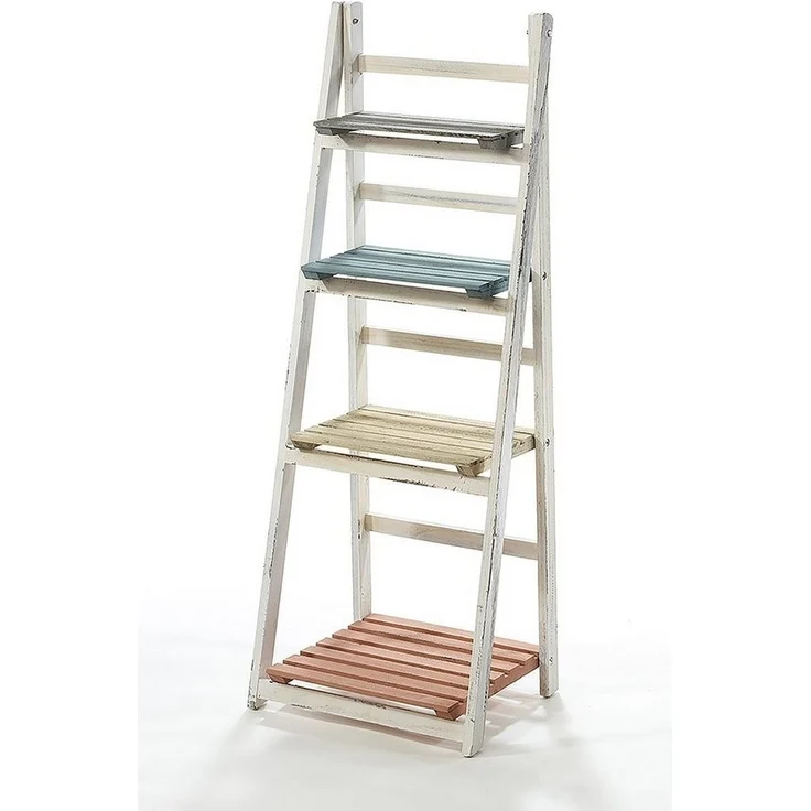 Kobolo Regal Stufenregal VINTAGE aus Paulownia-Holz mit 4 Böden – Bild 5