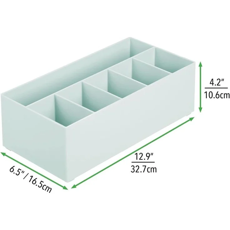 Schminkaufbewahrung Kosmetik Organizer 6 Fächer mDesign BPA frei mintgrün – Bild 4