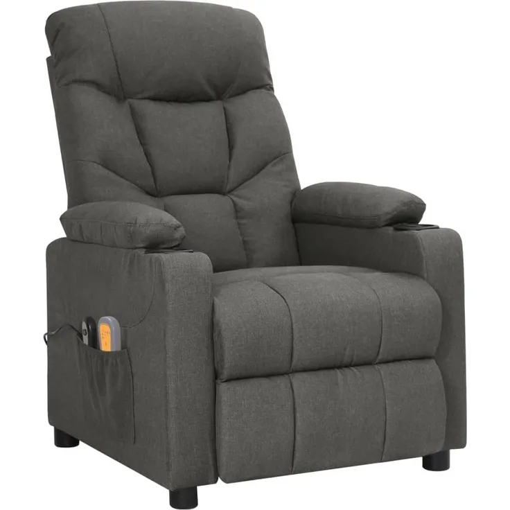 vidaXL Massagesessel Elektrisch Dunkelgrau Stoff 3098828