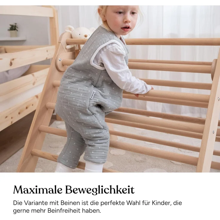Ehrenkind Babyschlafsack Musselin Schlafsack mit Füßen 2.5 TOG (Ganzjahres-Schlafsack mit Beinen, Mehr Bewegungsfreiheit zu jeder Jahreszeit), Schlafsack Baby, 100% hochwertige Bio-Baumwolle – Bild 4