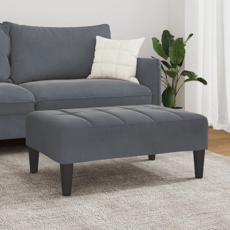 vidaXL Fußhocker Dunkelgrau 77x55x31 cm Samt 4007385 – Bild 2