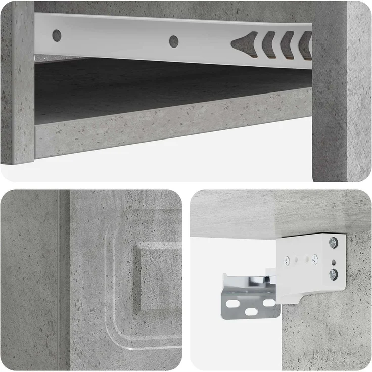 vidaXL Wandmontierter Beistelltisch Betongrau 87,5 x 34,5 x 17 cm 899348 – Bild 7