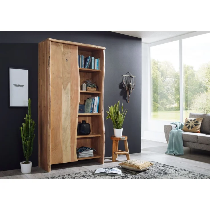 Regal Akazie 105x45x204 natur lackiert PURE ACACIA #710 – Bild 5