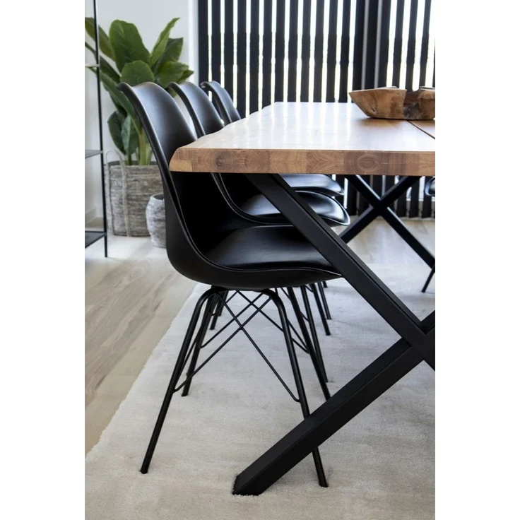 House Nordic Esszimmerstuhl, PU-Leder, schwarz, Beine schwarz - 2er set – Bild 9