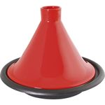 Tradifonte 509833 Tajine, Stahlguss, Deckel Steingut, Rot - 31 cm