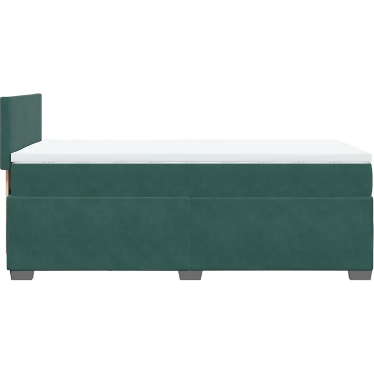 vidaXL Boxspringbett mit Matratze Dunkelgrün 90x200 cm Samt 3288507 – Bild 7