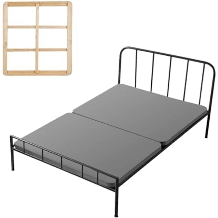 VEVOR Bunkie-Boards für Twin-Size-Betten 1900x950x38 mm, 2-Teilig, Bunkie-Brett für Lattenrost, Bettstützlatten mit 200D Oxford-Gewebe, Holzmatratzenauflage, Matratzen-Unterbau, Grau – Bild 1