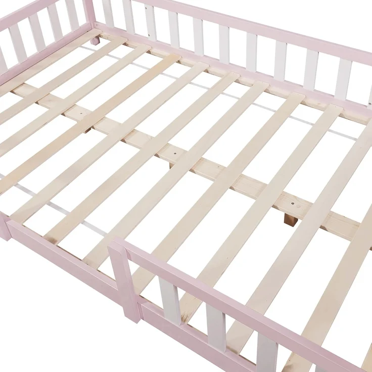 Kinderbett Sisimiut mit Matratze 140x200 cm Rosa / Weiß [en. casa] – Bild 6