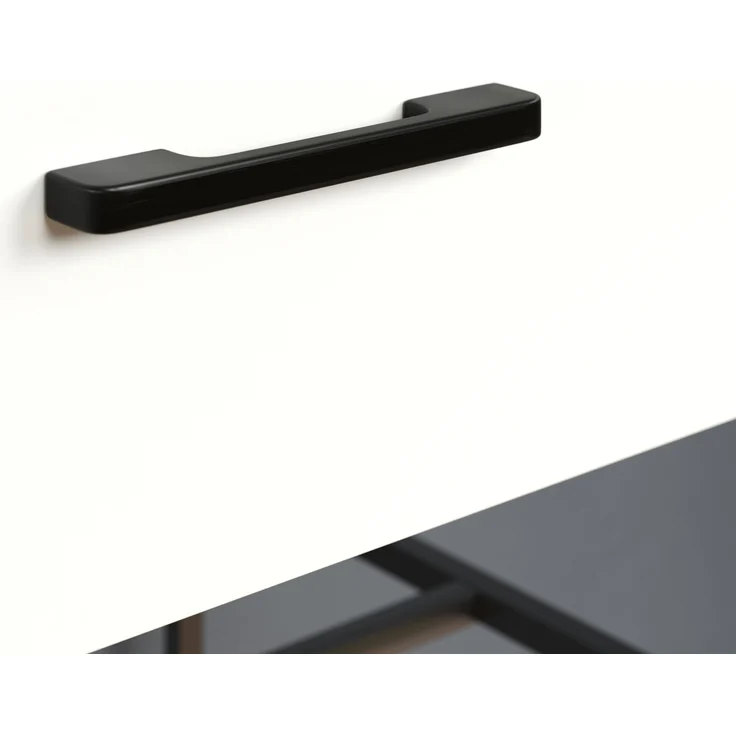 trendteam smart living - Strike - Beistelltisch - Weiß/Schwarz - Wohnzimmertisch auf robustem Metallgestell - (BxHxT) 60 x 132 x 48 cm - praktische Schublade – Bild 11