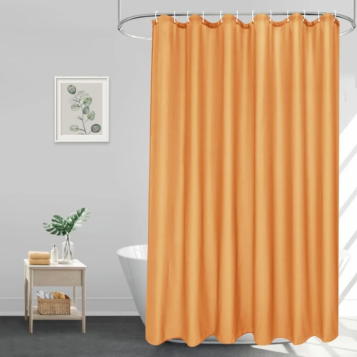 Duschvorhang 180x200 Textil Bad Vorhang Orange Anti-Schimmel Wasserdicht – Bild 1