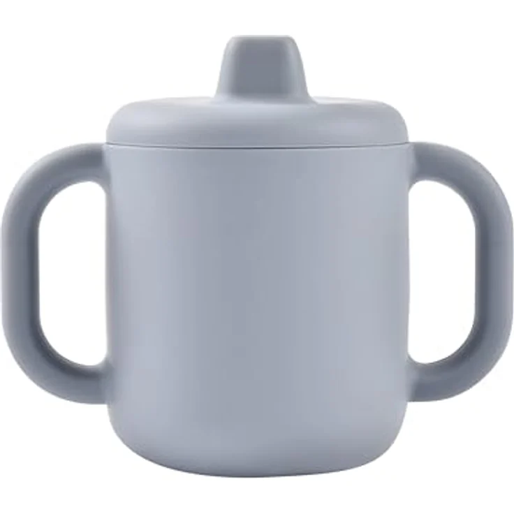 BÉABA Baby-Lernbecher 2-in-1 Flasche/Tasse – 100% Premium-Silikon, Breite Griffe für Einfaches Greifen, Ergonomisch, Weicher Trinkaufsatz – Farbe Kieselstein – Bild 1